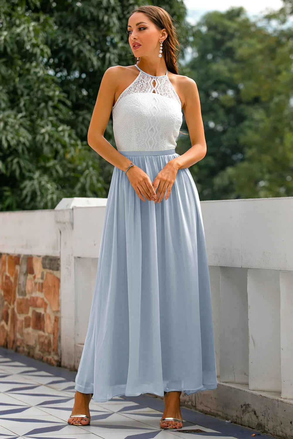 Claire | Women Wedding Guest Halter Maxi Dress