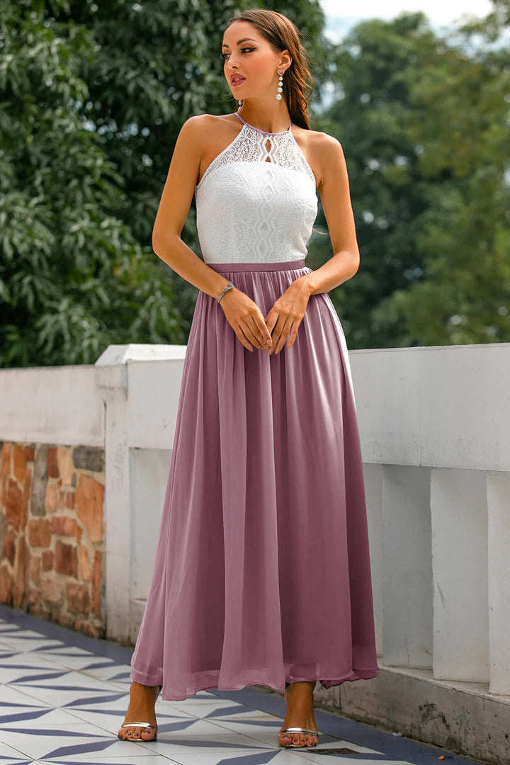Claire | Women Wedding Guest Halter Maxi Dress